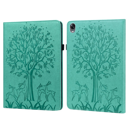 Tree & Deer Pattern Pressed Printing Leather Tablet Case, For OPPO Pad 11 inch, For OPPO Realme Pad 10.4 inch, For Huawei MatePad T 10s 10.1 inch / T 10 9.7 inch, For Lenovo Legion Y700, For iPad mini 6 2021 / mini 2024                                 ...