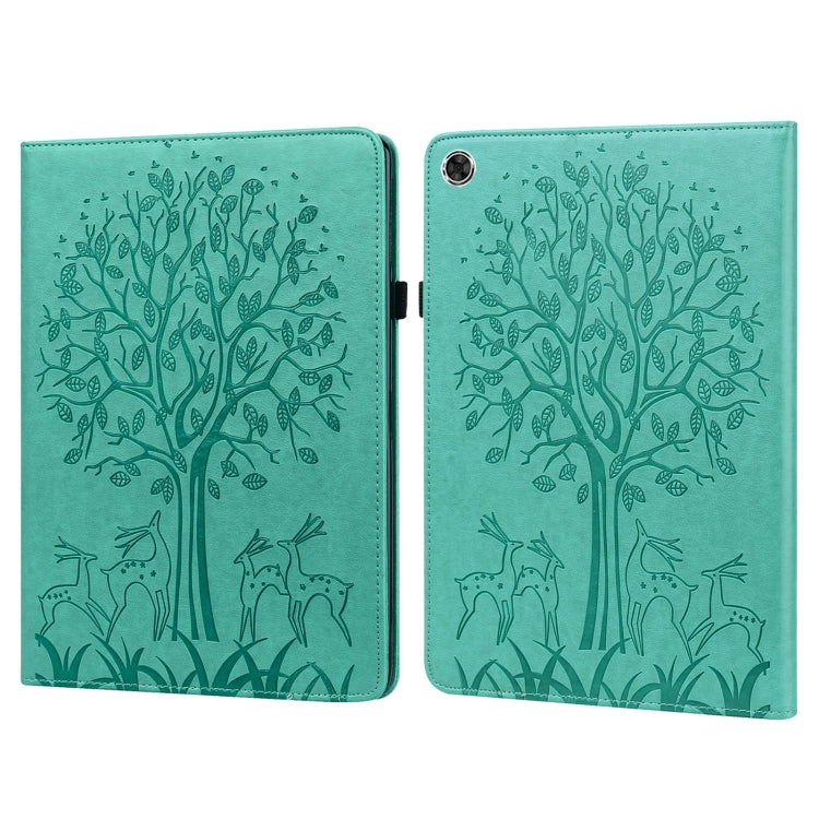 Tree & Deer Pattern Pressed Printing Leather Tablet Case, For OPPO Pad 11 inch, For OPPO Realme Pad 10.4 inch, For Huawei MatePad T 10s 10.1 inch / T 10 9.7 inch, For Lenovo Legion Y700, For iPad mini 6 2021 / mini 2024                                 ...