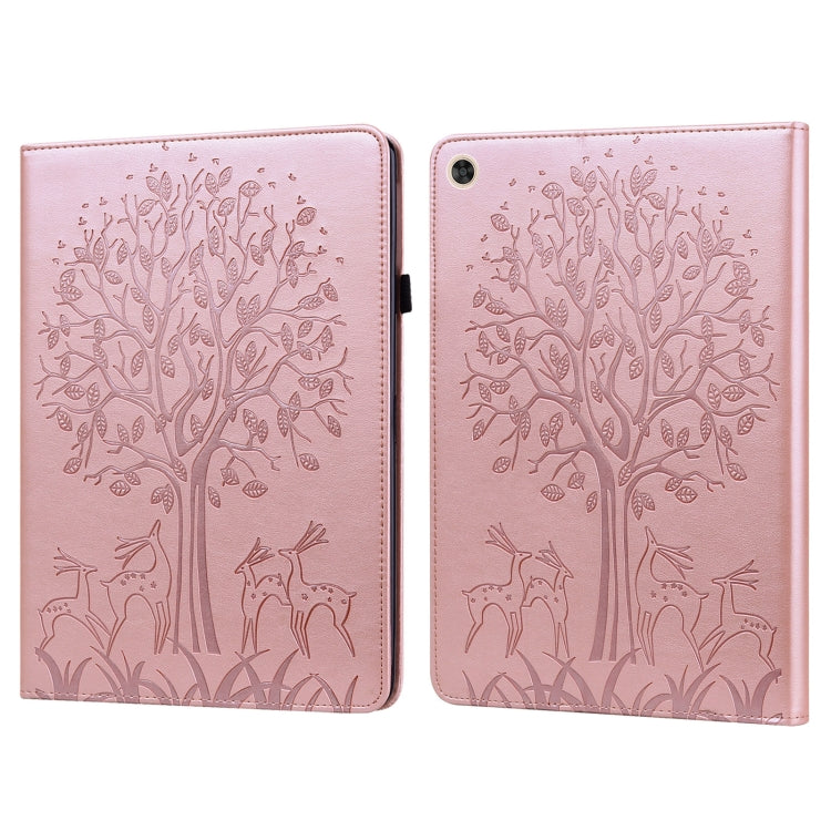 Tree & Deer Pattern Pressed Printing Leather Tablet Case, For OPPO Pad 11 inch, For OPPO Realme Pad 10.4 inch, For Huawei MatePad T 10s 10.1 inch / T 10 9.7 inch, For Lenovo Legion Y700, For iPad mini 6 2021 / mini 2024                                 ...