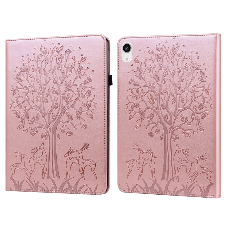Tree & Deer Pattern Pressed Printing Leather Tablet Case, For OPPO Pad 11 inch, For OPPO Realme Pad 10.4 inch, For Huawei MatePad T 10s 10.1 inch / T 10 9.7 inch, For Lenovo Legion Y700, For iPad mini 6 2021 / mini 2024                                 ...