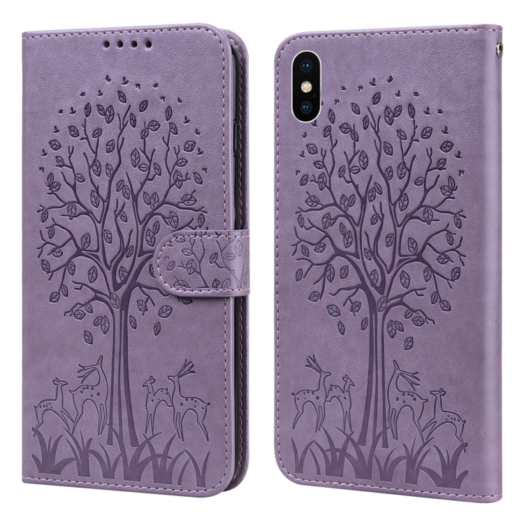 Tree & Deer Pattern Pressed Printing Horizontal Flip Leather Phone Case, For iPhone XS Max, For iPhone 7 / 8 / SE 2020 / SE 2022, For iPhone 11, For iPhone 11 Pro, For iPhone 11 Pro Max, For iPhone 12 / 12 Pro, For iPhone 12 Pro Max / 13 Pro Max       ...