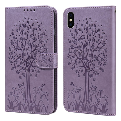 Tree & Deer Pattern Pressed Printing Horizontal Flip Leather Phone Case, For iPhone XS Max, For iPhone 7 / 8 / SE 2020 / SE 2022, For iPhone 11, For iPhone 11 Pro, For iPhone 11 Pro Max, For iPhone 12 / 12 Pro, For iPhone 12 Pro Max / 13 Pro Max       ...