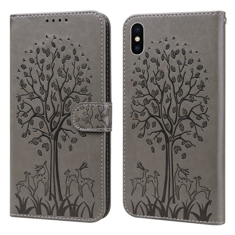 Tree & Deer Pattern Pressed Printing Horizontal Flip Leather Phone Case, For iPhone XS Max, For iPhone 7 / 8 / SE 2020 / SE 2022, For iPhone 11, For iPhone 11 Pro, For iPhone 11 Pro Max, For iPhone 12 / 12 Pro, For iPhone 12 Pro Max / 13 Pro Max       ...