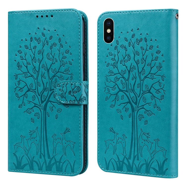 Tree & Deer Pattern Pressed Printing Horizontal Flip Leather Phone Case, For iPhone XS Max, For iPhone 7 / 8 / SE 2020 / SE 2022, For iPhone 11, For iPhone 11 Pro, For iPhone 11 Pro Max, For iPhone 12 / 12 Pro, For iPhone 12 Pro Max / 13 Pro Max       ...