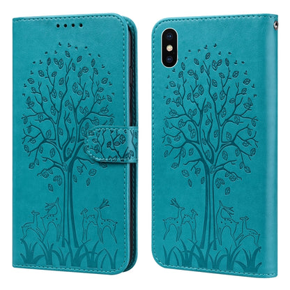 Tree & Deer Pattern Pressed Printing Horizontal Flip Leather Phone Case, For iPhone XS Max, For iPhone 7 / 8 / SE 2020 / SE 2022, For iPhone 11, For iPhone 11 Pro, For iPhone 11 Pro Max, For iPhone 12 / 12 Pro, For iPhone 12 Pro Max / 13 Pro Max       ...