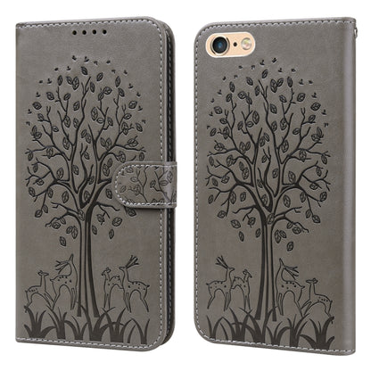 Tree & Deer Pattern Pressed Printing Horizontal Flip Leather Phone Case, For iPhone XS Max, For iPhone 7 / 8 / SE 2020 / SE 2022, For iPhone 11, For iPhone 11 Pro, For iPhone 11 Pro Max, For iPhone 12 / 12 Pro, For iPhone 12 Pro Max / 13 Pro Max       ...