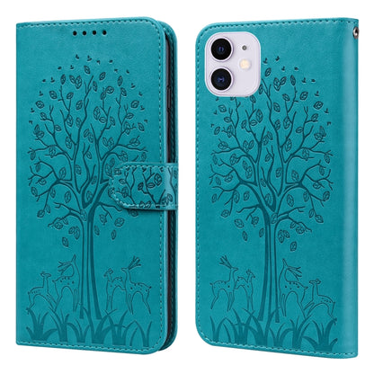 Tree & Deer Pattern Pressed Printing Horizontal Flip Leather Phone Case, For iPhone XS Max, For iPhone 7 / 8 / SE 2020 / SE 2022, For iPhone 11, For iPhone 11 Pro, For iPhone 11 Pro Max, For iPhone 12 / 12 Pro, For iPhone 12 Pro Max / 13 Pro Max       ...