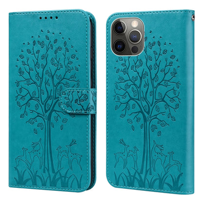 Tree & Deer Pattern Pressed Printing Horizontal Flip Leather Phone Case, For iPhone XS Max, For iPhone 7 / 8 / SE 2020 / SE 2022, For iPhone 11, For iPhone 11 Pro, For iPhone 11 Pro Max, For iPhone 12 / 12 Pro, For iPhone 12 Pro Max / 13 Pro Max       ...