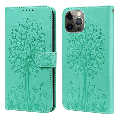 Tree & Deer Pattern Pressed Printing Horizontal Flip Leather Phone Case, For iPhone XS Max, For iPhone 7 / 8 / SE 2020 / SE 2022, For iPhone 11, For iPhone 11 Pro, For iPhone 11 Pro Max, For iPhone 12 / 12 Pro, For iPhone 12 Pro Max / 13 Pro Max       ...