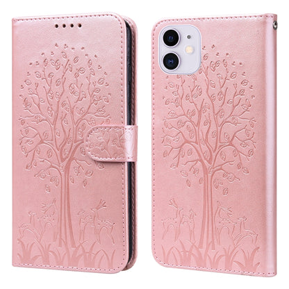 Tree & Deer Pattern Pressed Printing Horizontal Flip Leather Phone Case, For iPhone XS Max, For iPhone 7 / 8 / SE 2020 / SE 2022, For iPhone 11, For iPhone 11 Pro, For iPhone 11 Pro Max, For iPhone 12 / 12 Pro, For iPhone 12 Pro Max / 13 Pro Max       ...