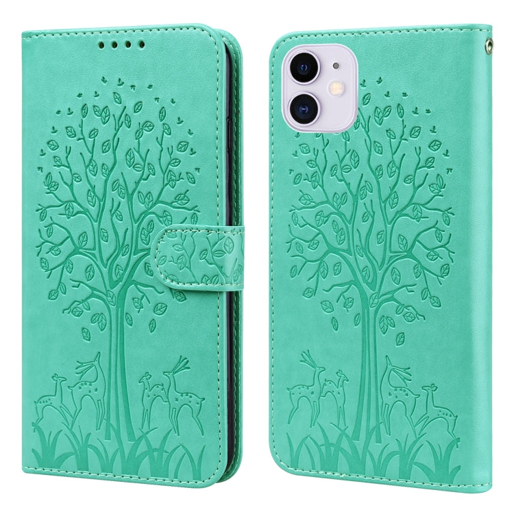 Tree & Deer Pattern Pressed Printing Horizontal Flip Leather Phone Case, For iPhone XS Max, For iPhone 7 / 8 / SE 2020 / SE 2022, For iPhone 11, For iPhone 11 Pro, For iPhone 11 Pro Max, For iPhone 12 / 12 Pro, For iPhone 12 Pro Max / 13 Pro Max       ...