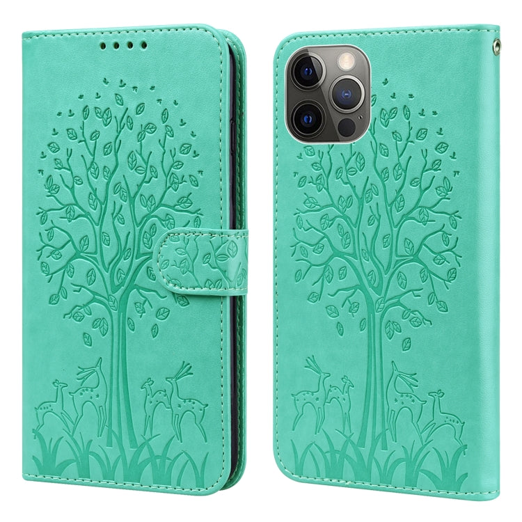 Tree & Deer Pattern Pressed Printing Horizontal Flip Leather Phone Case, For iPhone XS Max, For iPhone 7 / 8 / SE 2020 / SE 2022, For iPhone 11, For iPhone 11 Pro, For iPhone 11 Pro Max, For iPhone 12 / 12 Pro, For iPhone 12 Pro Max / 13 Pro Max       ...