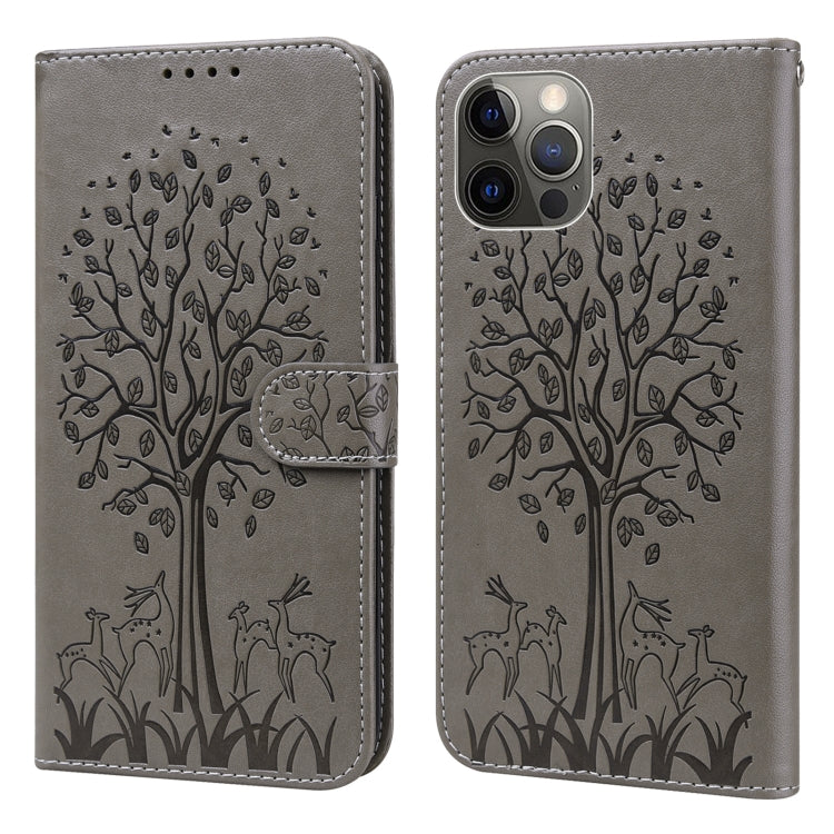 Tree & Deer Pattern Pressed Printing Horizontal Flip Leather Phone Case, For iPhone XS Max, For iPhone 7 / 8 / SE 2020 / SE 2022, For iPhone 11, For iPhone 11 Pro, For iPhone 11 Pro Max, For iPhone 12 / 12 Pro, For iPhone 12 Pro Max / 13 Pro Max       ...