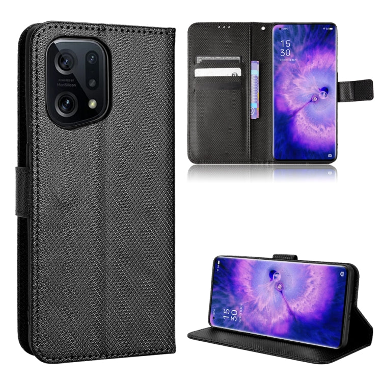Diamond Texture Leather Phone Case, For Xiaomi Poco M4 Pro 4G Fine Hole, For Xiaomi Poco M4 Pro 5G Big Hole, For Xiaomi Poco M4 Pro 5G Fine Hole, For OnePlus Nord CE 2 5G, For OPPO A7 / AX7 / A5s / AX5s / A21, For OPPO Find X5 Pro, For OPPO Find X5    ...