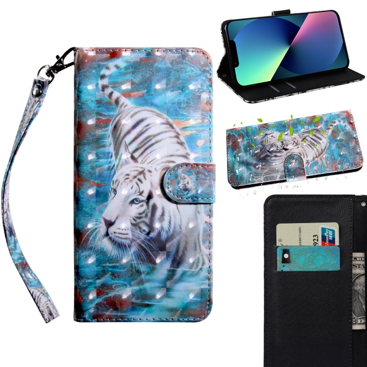 3D Painting Pattern Coloured Drawing Leather Phone Case, For iPhone 13 Pro Max, For iPhone 13 Pro, For iPhone 13, For iPhone 13 mini
