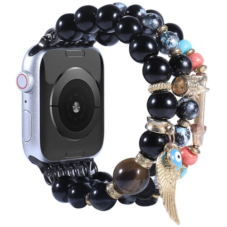 Beaded Crown Anchor Watchband For Apple Watch Series, 7 41mm / 6&SE&5&4 40mm / 3&2&1 38mm, 7 45mm / 6&SE&5&4 44mm / 3&2&1 42mm