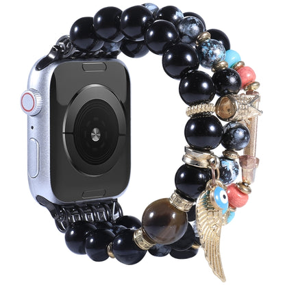 Beaded Crown Anchor Watchband For Apple Watch Series, 7 41mm / 6&SE&5&4 40mm / 3&2&1 38mm, 7 45mm / 6&SE&5&4 44mm / 3&2&1 42mm