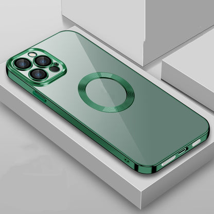 9D Electroplated Edge Len Film Clear PC + TPU Shockproof Case, For iPhone 11, For iPhone 11 Pro Max, For iPhone 12, For iPhone 12 Pro Max, For iPhone 13, For iPhone 13 Pro