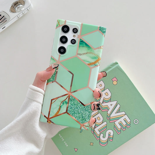 Electroplated Splicing Marble TPU Phone Case, For Samsung Galaxy S22 5G, For Samsung Galaxy S22+ 5G, For Samsung Galaxy S22 Ultra 5G