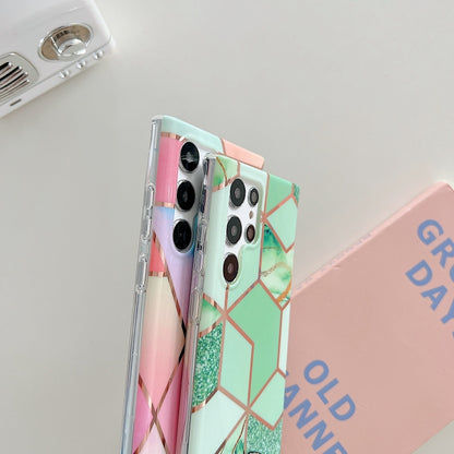 Electroplated Splicing Marble TPU Phone Case, For Samsung Galaxy S22 5G, For Samsung Galaxy S22+ 5G, For Samsung Galaxy S22 Ultra 5G