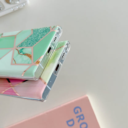 Electroplated Splicing Marble TPU Phone Case, For Samsung Galaxy S22 5G, For Samsung Galaxy S22+ 5G, For Samsung Galaxy S22 Ultra 5G