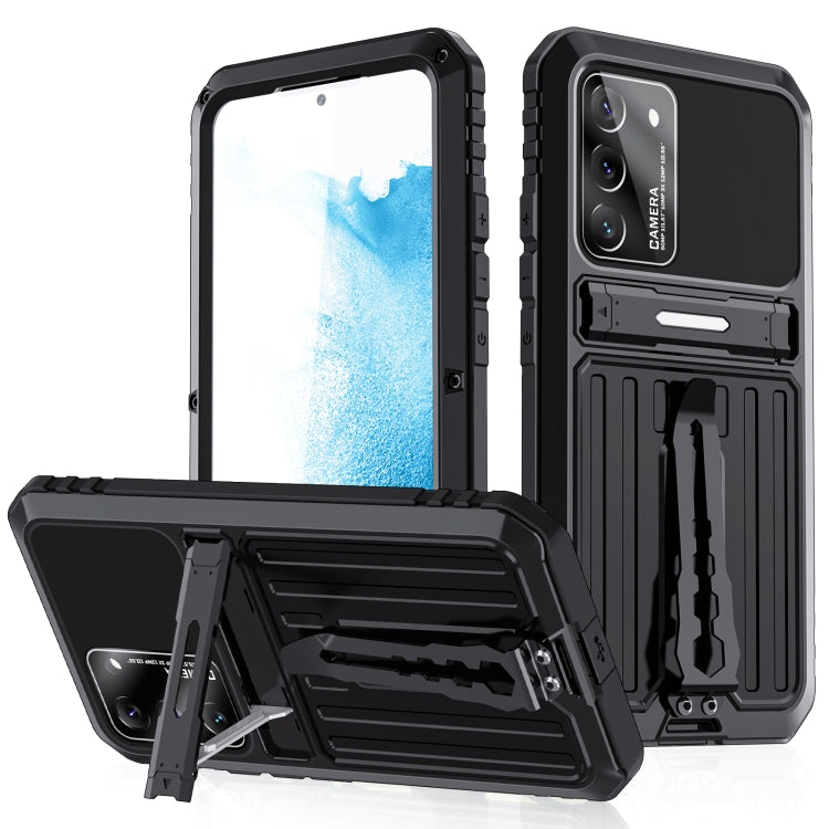 Triple-proof Armor Phone Case with Holder, For Samsung Galaxy S22 5G, For Samsung Galaxy S22+ 5G, For Samsung Galaxy S22 Ultra 5G