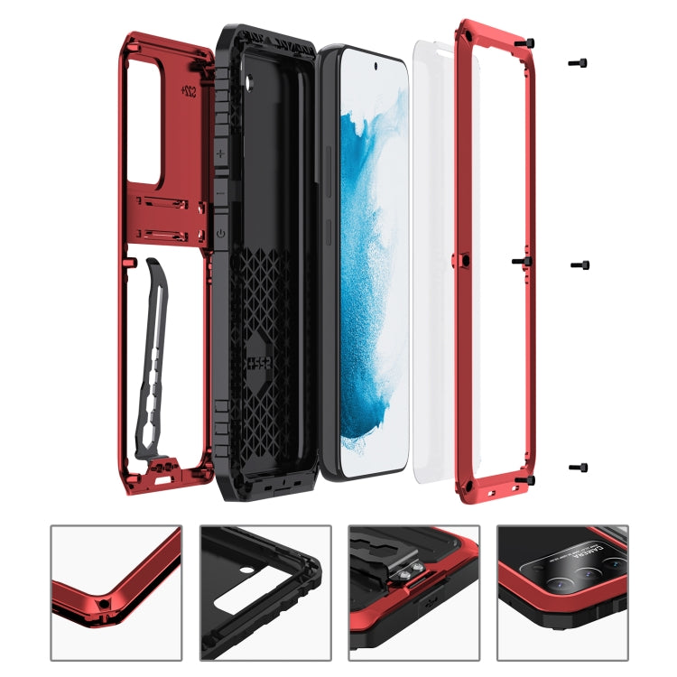 Triple-proof Armor Phone Case with Holder, For Samsung Galaxy S22 5G, For Samsung Galaxy S22+ 5G, For Samsung Galaxy S22 Ultra 5G