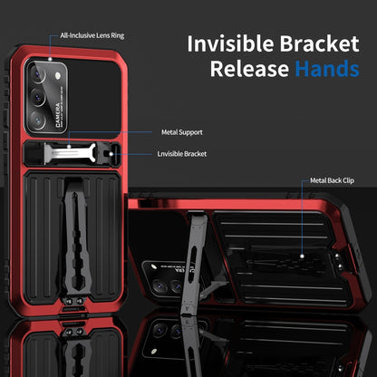 Triple-proof Armor Phone Case with Holder, For Samsung Galaxy S22 5G, For Samsung Galaxy S22+ 5G, For Samsung Galaxy S22 Ultra 5G