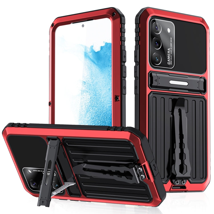 Triple-proof Armor Phone Case with Holder, For Samsung Galaxy S22 5G, For Samsung Galaxy S22+ 5G, For Samsung Galaxy S22 Ultra 5G