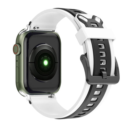 Two-Color Silicone Watchband For Apple Watch Series, 7 41mm / 6&SE&5&4 40mm / 3&2&1 38mm, 7 45mm / 6&SE&5&4 44mm / 3&2&1 42mm
