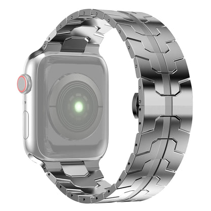Steel Watchband For Apple Watch Series, For Apple Watch Series 9&8&7 41mm, For Apple Watch Ultra 49mm&Watch Ultra 2 49mm, 7 41mm / 6&SE&5&4 40mm / 3&2&1 38mm, 7 45mm / 6&SE&5&4 44mm / 3&2&1 42mm