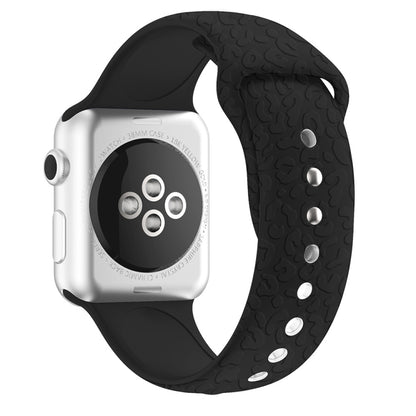 Leopard Embossing Silicone Watchband For Apple Watch Series, 7 41mm / 6&SE&5&4 40mm / 3&2&1 38mm, 7 45mm / 6&SE&5&4 44mm / 3&2&1 42mm