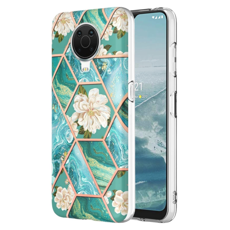 Electroplating Splicing Marble Flower Pattern TPU Shockproof Phone Case, For Nokia G10 / G20, For Nokia G21 / G11, For OPPO Realme 9 Pro+ 5G, For OPPO Realme 9 Pro 5G, For OPPO Realme 9i / A36/A96 4G, For Samsung Galaxy A13 4G                          ...