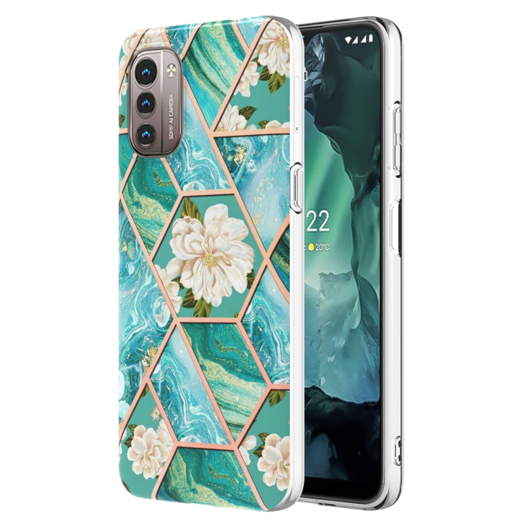 Electroplating Splicing Marble Flower Pattern TPU Shockproof Phone Case, For Nokia G10 / G20, For Nokia G21 / G11, For OPPO Realme 9 Pro+ 5G, For OPPO Realme 9 Pro 5G, For OPPO Realme 9i / A36/A96 4G, For Samsung Galaxy A13 4G                          ...