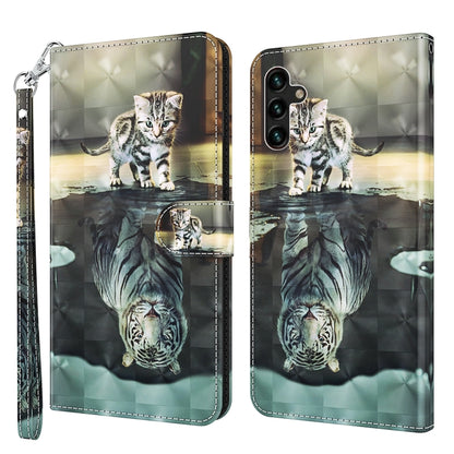 3D Painting Pattern TPU + PU Leather Phone Case, For Samsung Galaxy A03s 166mm, For Samsung Galaxy A13 5G, For Samsung Galaxy A13 4G, For Samsung Galaxy A22 5G