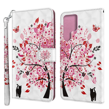 3D Painting Pattern TPU + PU Leather Phone Case, For Samsung Galaxy S22 Ultra 5G