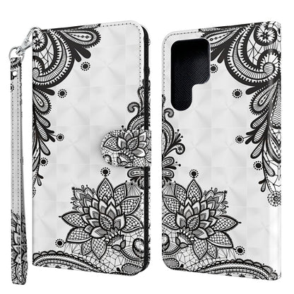 3D Painting Pattern TPU + PU Leather Phone Case, For Samsung Galaxy S22 Ultra 5G