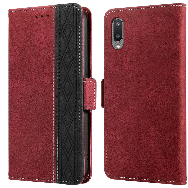 Stitching Side-Magnetic RFID Leather Phone Case, For Samsung Galaxy A02, For Samsung Galaxy A02s, For Samsung Galaxy A03s 166mm, For Samsung Galaxy A12 5G, For Samsung Galaxy A13 4G, For Samsung Galaxy A13 5G, For Samsung Galaxy A22 5G                 ...