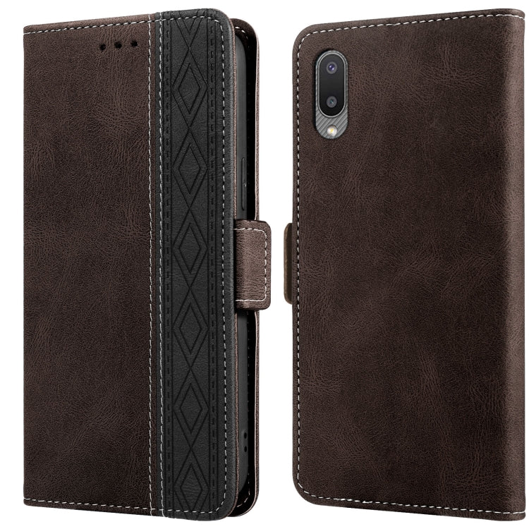 Stitching Side-Magnetic RFID Leather Phone Case, For Samsung Galaxy A02, For Samsung Galaxy A02s, For Samsung Galaxy A03s 166mm, For Samsung Galaxy A12 5G, For Samsung Galaxy A13 4G, For Samsung Galaxy A13 5G, For Samsung Galaxy A22 5G                 ...