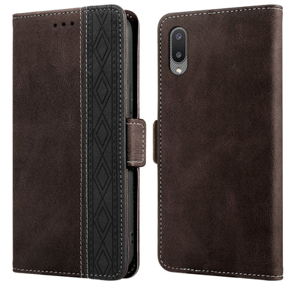 Stitching Side-Magnetic RFID Leather Phone Case, For Samsung Galaxy A02, For Samsung Galaxy A02s, For Samsung Galaxy A03s 166mm, For Samsung Galaxy A12 5G, For Samsung Galaxy A13 4G, For Samsung Galaxy A13 5G, For Samsung Galaxy A22 5G                 ...