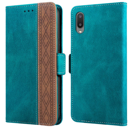 Stitching Side-Magnetic RFID Leather Phone Case, For Samsung Galaxy A02, For Samsung Galaxy A02s, For Samsung Galaxy A03s 166mm, For Samsung Galaxy A12 5G, For Samsung Galaxy A13 4G, For Samsung Galaxy A13 5G, For Samsung Galaxy A22 5G                 ...