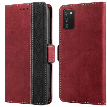 Stitching Side-Magnetic RFID Leather Phone Case, For Samsung Galaxy A02, For Samsung Galaxy A02s, For Samsung Galaxy A03s 166mm, For Samsung Galaxy A12 5G, For Samsung Galaxy A13 4G, For Samsung Galaxy A13 5G, For Samsung Galaxy A22 5G                 ...