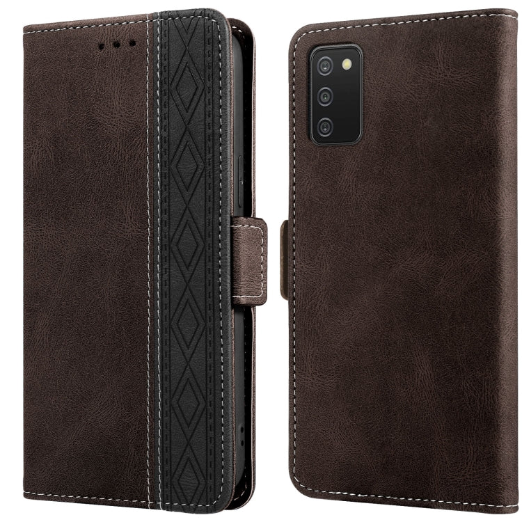 Stitching Side-Magnetic RFID Leather Phone Case, For Samsung Galaxy A02, For Samsung Galaxy A02s, For Samsung Galaxy A03s 166mm, For Samsung Galaxy A12 5G, For Samsung Galaxy A13 4G, For Samsung Galaxy A13 5G, For Samsung Galaxy A22 5G                 ...