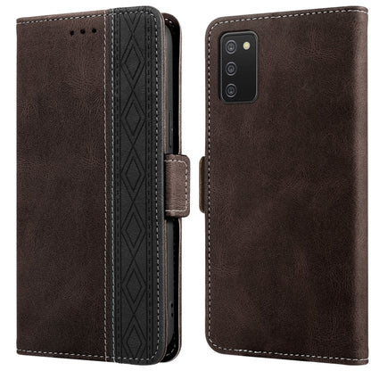 Stitching Side-Magnetic RFID Leather Phone Case, For Samsung Galaxy A02, For Samsung Galaxy A02s, For Samsung Galaxy A03s 166mm, For Samsung Galaxy A12 5G, For Samsung Galaxy A13 4G, For Samsung Galaxy A13 5G, For Samsung Galaxy A22 5G                 ...