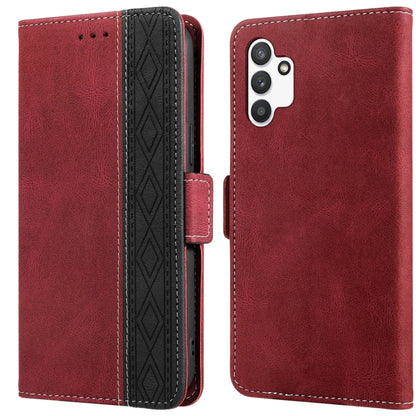 Stitching Side-Magnetic RFID Leather Phone Case, For Samsung Galaxy A02, For Samsung Galaxy A02s, For Samsung Galaxy A03s 166mm, For Samsung Galaxy A12 5G, For Samsung Galaxy A13 4G, For Samsung Galaxy A13 5G, For Samsung Galaxy A22 5G                 ...