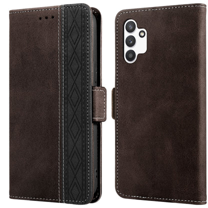 Stitching Side-Magnetic RFID Leather Phone Case, For Samsung Galaxy A02, For Samsung Galaxy A02s, For Samsung Galaxy A03s 166mm, For Samsung Galaxy A12 5G, For Samsung Galaxy A13 4G, For Samsung Galaxy A13 5G, For Samsung Galaxy A22 5G                 ...
