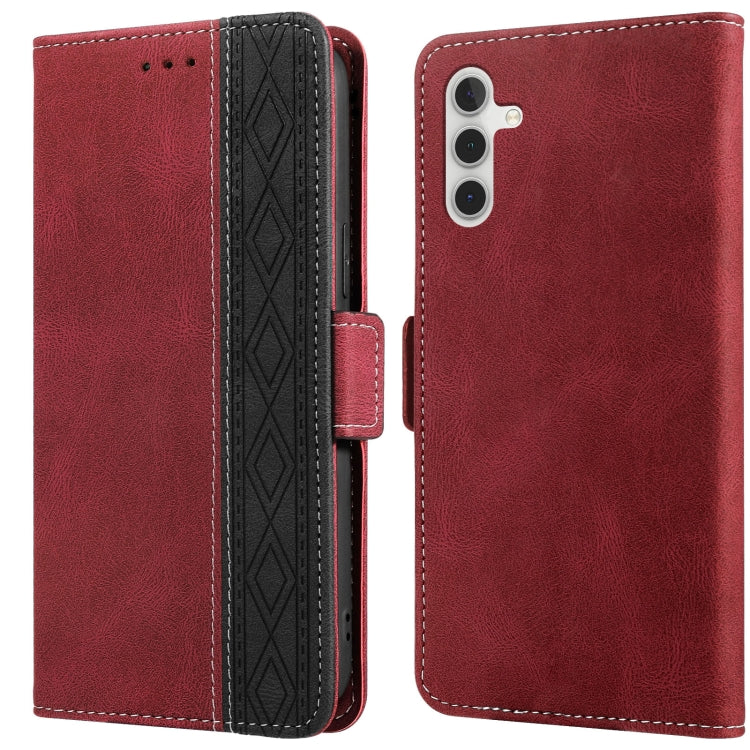 Stitching Side-Magnetic RFID Leather Phone Case, For Samsung Galaxy A02, For Samsung Galaxy A02s, For Samsung Galaxy A03s 166mm, For Samsung Galaxy A12 5G, For Samsung Galaxy A13 4G, For Samsung Galaxy A13 5G, For Samsung Galaxy A22 5G                 ...