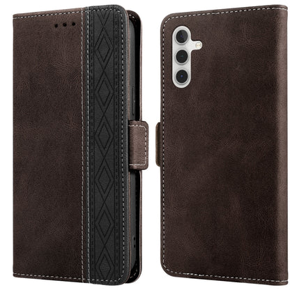 Stitching Side-Magnetic RFID Leather Phone Case, For Samsung Galaxy A02, For Samsung Galaxy A02s, For Samsung Galaxy A03s 166mm, For Samsung Galaxy A12 5G, For Samsung Galaxy A13 4G, For Samsung Galaxy A13 5G, For Samsung Galaxy A22 5G                 ...