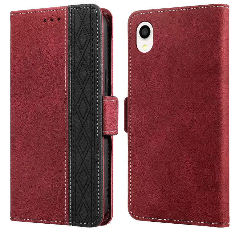 Stitching Side-Magnetic RFID Leather Phone Case, For Samsung Galaxy A02, For Samsung Galaxy A02s, For Samsung Galaxy A03s 166mm, For Samsung Galaxy A12 5G, For Samsung Galaxy A13 4G, For Samsung Galaxy A13 5G, For Samsung Galaxy A22 5G                 ...