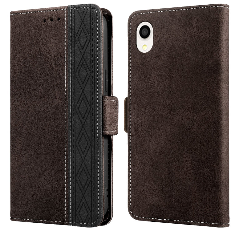 Stitching Side-Magnetic RFID Leather Phone Case, For Samsung Galaxy A02, For Samsung Galaxy A02s, For Samsung Galaxy A03s 166mm, For Samsung Galaxy A12 5G, For Samsung Galaxy A13 4G, For Samsung Galaxy A13 5G, For Samsung Galaxy A22 5G                 ...